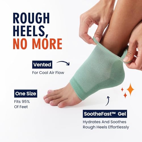 Dr. Frederick's Moisturizing Gel Heel Socks Variety Pack - 6 Pairs for Dry & Cracked Feet