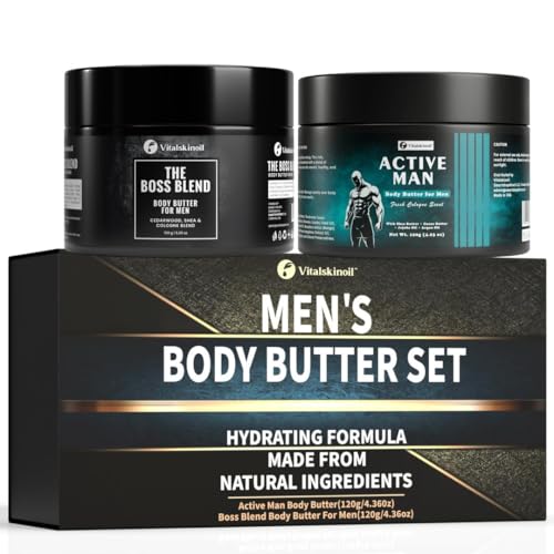 Men's Body Butter with Cologne Fragrance - Deep Moisturizer & Scented Cream