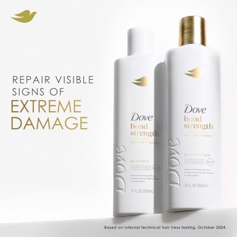 Dove Bond Strength, Damage Therapy System ? Shampoo, Conditioner, 10-in-1 Shield Serum & Peptide Mask, Hair Repair Treatment, Anti-Frizz (4 Piece Set)