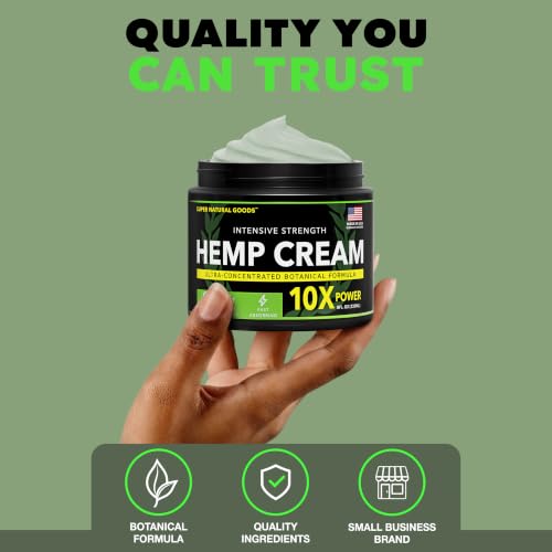 Super Natural Goods Hemp Cream Maximum Strength Arnica MSM Menthol Aloe for Localized Use 8 Fl Oz