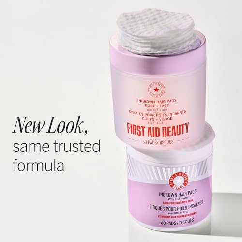 First Aid Beauty Ingrown Hair Pads with BHA and AHA - 60 Count Pack of 1
