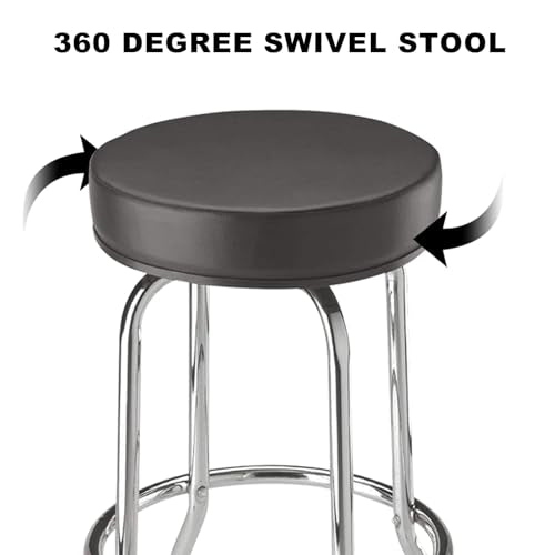 Swivel Bar Stool with Padded Seat and Chrome Legs for Garage, Shop or Home