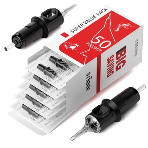 STIGMA #12(7RL) Disposable Round Liner Tattoo Needle Cartridges - Variation 1207RL, 50 Pack