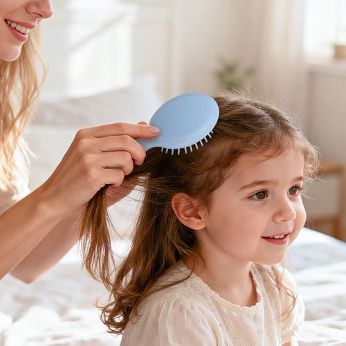 Mini Hair Brush Bulk 30-Pack with DIY Stickers, 5.3 Inch Travel Detangling Brushes