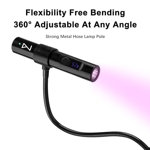 M - GlamCure GO Nail Flash Cure Lamp with Focus Beam Technology, Touch Screen - LED & UV Nail Light - Curing Lamp for Gel Nails, Acrylic, Builder - Portable & Adjustable (Black)