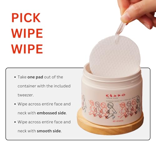 KNSPO Toner Pads - Pre-Soaked Toner Pads with Korean Skincare - Balancing Face Toner - Hydrating Toner Pads for All Skin Types - 60 pc