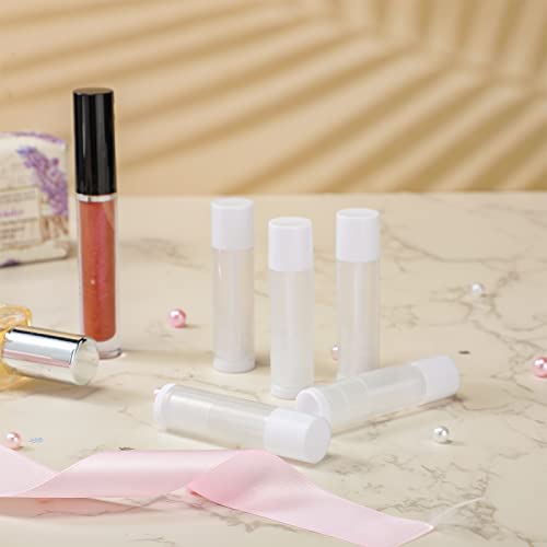 DIY Lip Balm Tubes with Caps - 200 Clear & White Empty Lipstick Containers