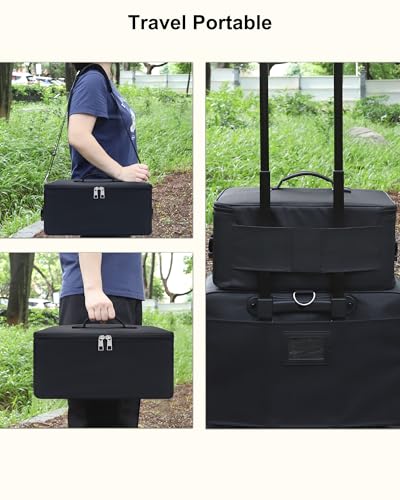 Large Makeup Bag Organizer with Adjustable Dividers - Black, Professional Cosmetic Storage Case