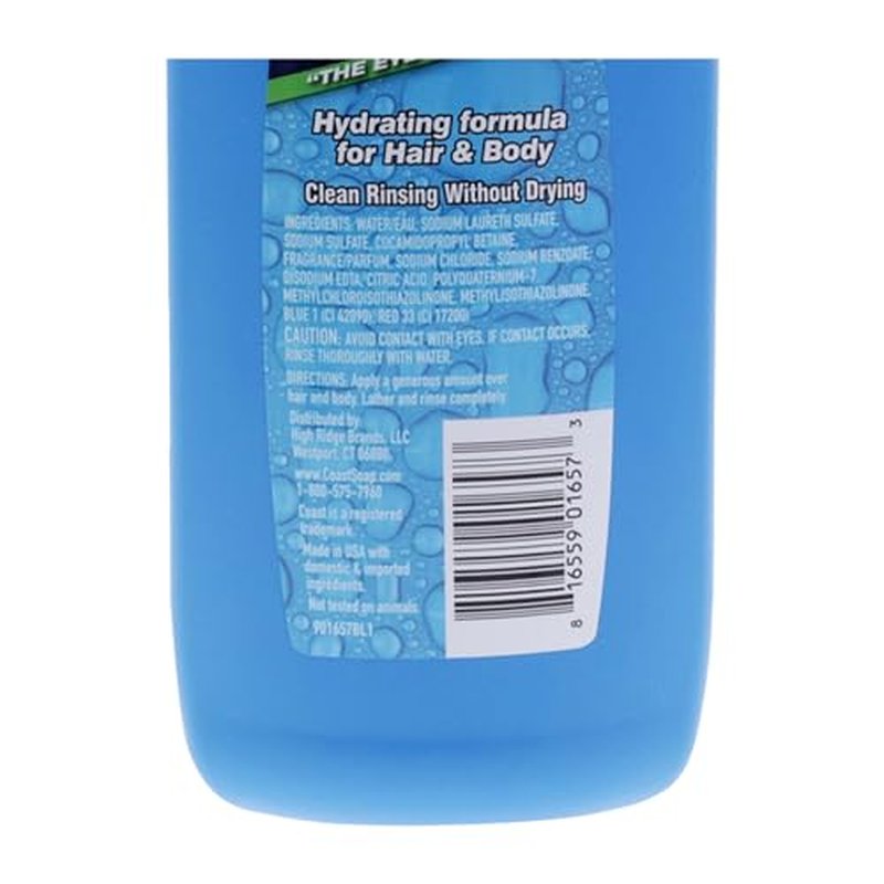 Coast 2-in-1 Hair and Body Wash - Rich Foamy Lather - Clean Rinsing Formula without Drying Out Skin - Dual Action - No Parabens or Phthalates - 18 oz