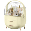 Makeup Organizer with Drawers & Clear Cover - Maize-Yellow Makeup Storage for Vanity & Bathroom