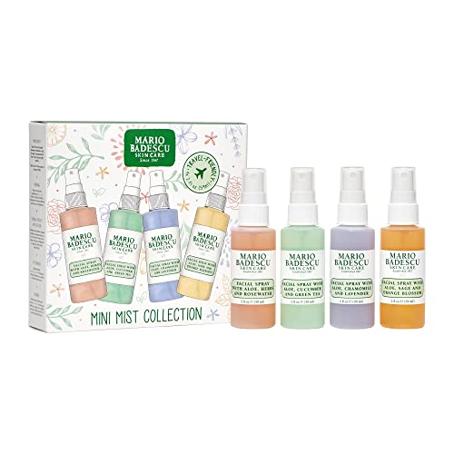 Mario Badescu Facial Spray Collection 4-Pack 2 Fl Oz | Rose Water, Cucumber, Lavender, Orange Blossom | Hydrating Face Mist for All Skin Types