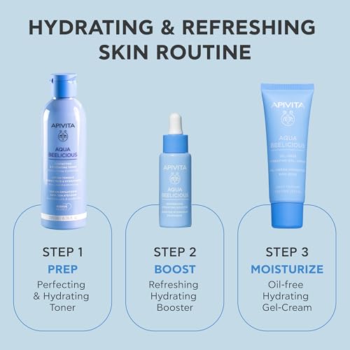 APIVITA Aqua Beelicious Perfecting & Hydrating Toner | Hydrating & Soothing Dewy Toner with Honey, Prebiotics & Flowers, 200 mL / 6.67 oz
