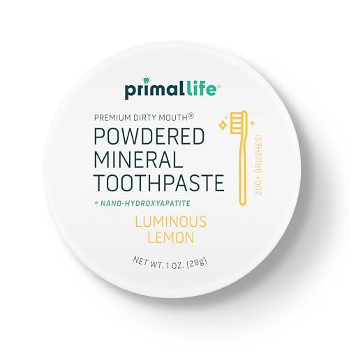 Natural Toothpowder for Oral Care - Lemon Flavored Vegan & Organic Tooth Cleaning Powder with Bentonite & Kaolin Clay - Supports Fresh Breath &