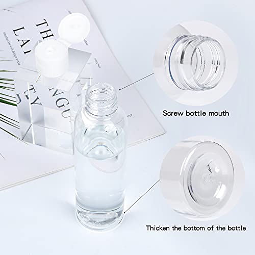 Trendbox 120ml/4oz Clear Plastic Empty Bottles with Flip Cap BPA-Free Travel Containers for Shampoo, Lotions, Liquid Body Soap and Massage Oils - 24 Pack