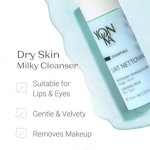 Yon-Ka Lait Nettoyant Cleanser Set | Full Size & Travel Size | Gentle Plant-Based Milk Cleanser & Makeup Remover | Hydrating Daily Wash that Balances Skin¡¯s pH | Set of 2, 6.76 fl oz and 2.53 fl oz
