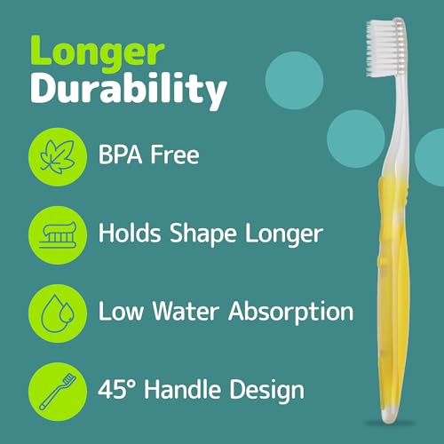 Extra Soft Toothbrushes for Sensitive Gums - 10 Pack Tapered Bristles