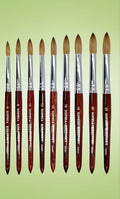 Acrylic Nail Brush 100% Kolinsky Hair Round Shape with Redwood Handle Size 10 - Sophia Kolinsky