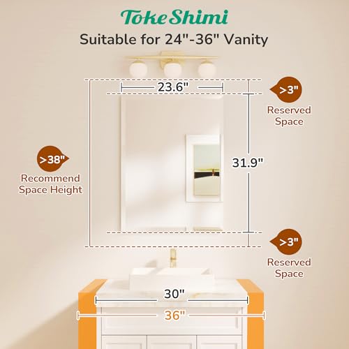 Frameless Bathroom Vanity Mirror 24x32 Inches Beveled Edge - Horizontal/Vertical