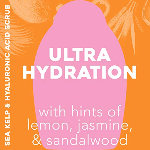 Hydrating Body Scrub & Wash with Sea Kelp & Hyaluronic Acid - Pack of 2, 19.5 Fl Oz