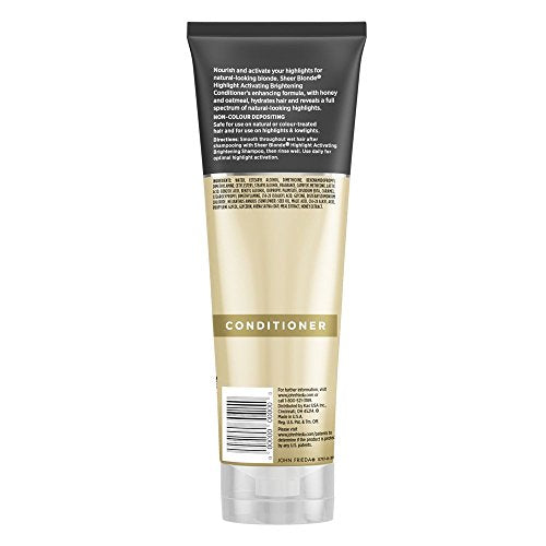 John Frieda Sheer Blonde Highlight Activating Conditioner for Vibrant Color, Natural and Color-Treated Blondes, with Nutritious Honey and Oatmeal, 8.45 Ounces (Pack of 2)