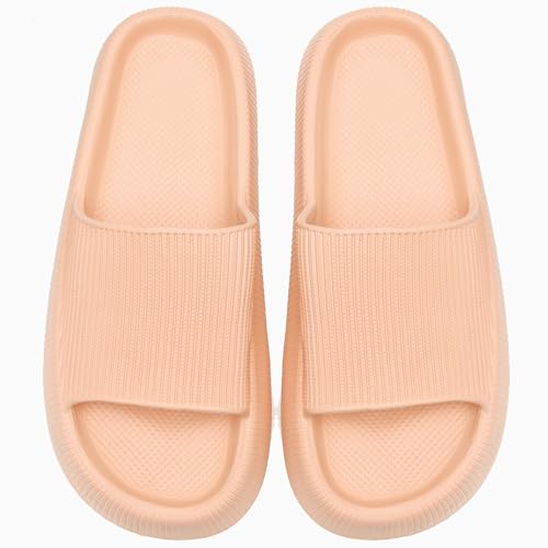Rosyclo Cloud Slippers for Women and Men Peach 11.5-12 Women / 10-10.5 Men Cushioned Thick Sole Slides