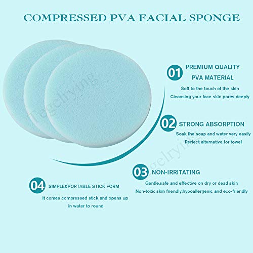 240 Count Compressed Facial Sponges for Makeup Removal & Exfoliating - Blue - Pack of 1