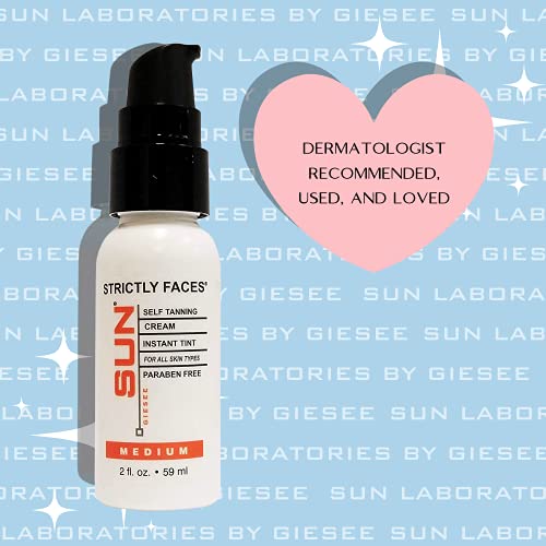Sun Laboratories Giesee Medium Face Self Tanner - Natural Sunless Tanning Lotion