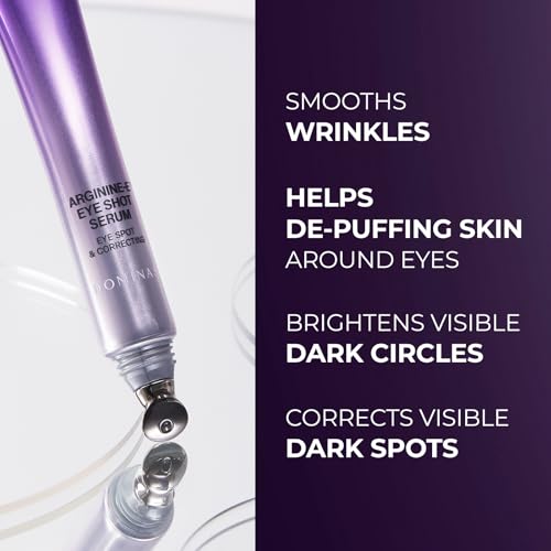 DOMINAS AtClinic Arginine-E Eye Shot Serum - Eye Bag & Puffiness Reducer with Caffeine, Niacinamide, Cooling Guasha Tip, Dark Circles & Firming, Anti-Aging, Korean Skincare, 0.67 fl oz