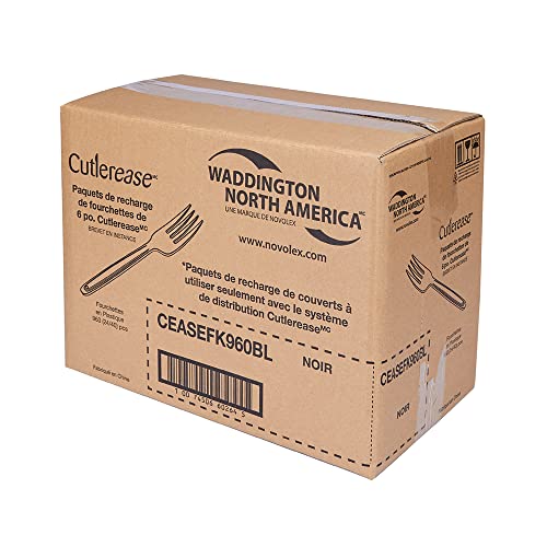 Disposable Black Plastic Forks Refill for Cutlerease System - 960 Pack - Fork
