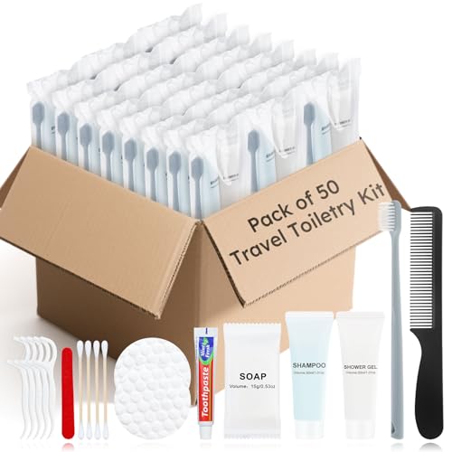 Bulk Travel Hygiene Kits 50 Sets Individually Packaged Personal Care Travel Set