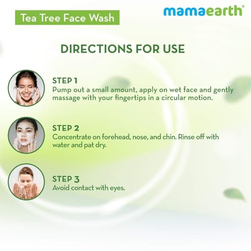 MAMAEARTH Tea Tree Face Wash with Tea Tree & Neem 8.45 Fl Oz (250ml)