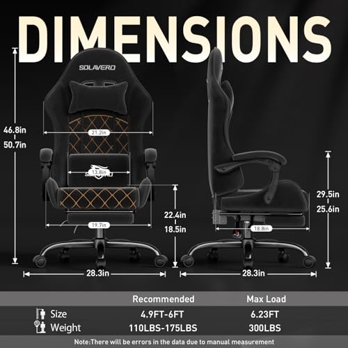 Massage Recliner Gaming Chair with Footrest - Black - Adjustable & Ergonomic