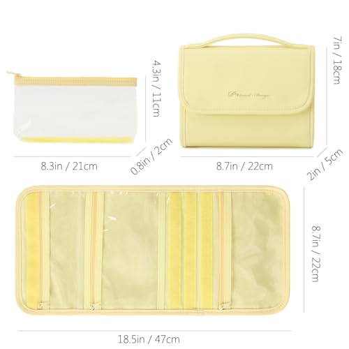 VanFn Yellow Cosmetic Bag for Women Travel Makeup & Toiletry Organizer