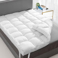 King 1400 GSM Mattress Topper - Extra Thick Plush Pillow Top, Milky White, 2 Inch