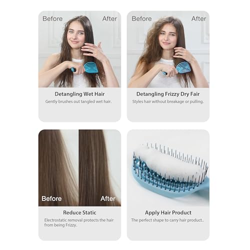 NuWay DoubleC PRO Hyacinth Scalp Care Hair Brush – Double Curve Design for Massage & Styling