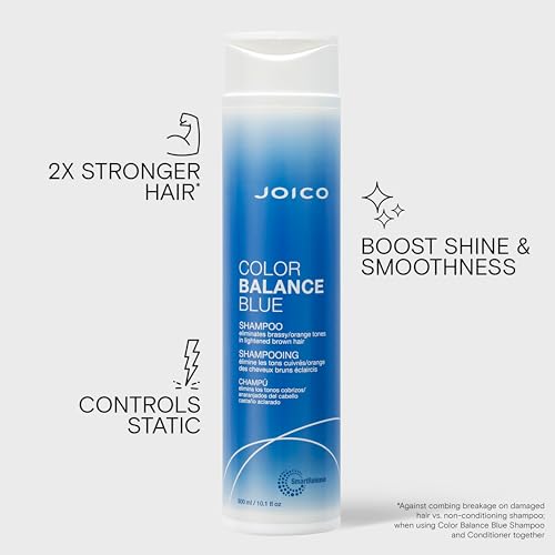 Joico Blue Shampoo 10.1 Fl Oz - Neutralize Brassy & Orange Tones, Color Safe