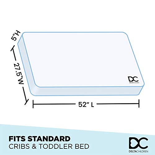 Delta Children Twinkle Galaxy Dual Sided Crib and Toddler Mattress - Waterproof & GREENGUARD Gold Certified - Made in USA - Galaxy Mattress
