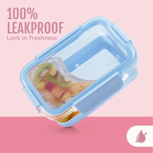 Ello Duraglass 10-Piece Meal Prep Containers Set - 3.4 Cup Glass Food Storage with Airtight Lids