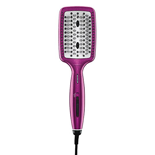 Pink Diamond-Infused Ceramic Hair Straightening Hot Brush - 400°F with 3 Settings