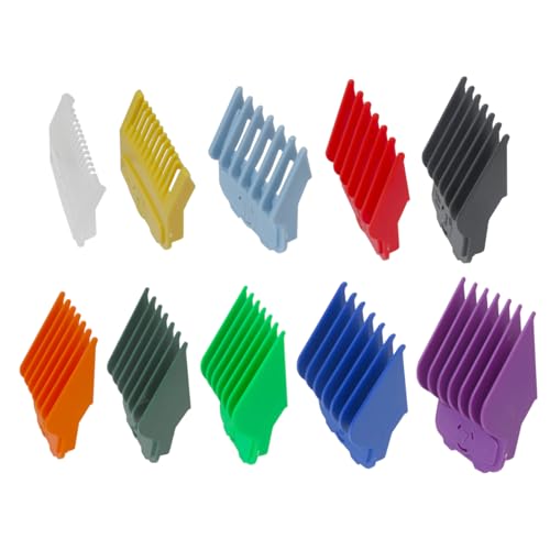 US! 10-Pack Magetic Clipper Guards Set for Baby*liss Pro FX870/ FX825 Series, Color Coded Clipper Guides Replacement - Length: 1/16" to 1"