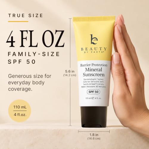 Mineral Body Sunscreen SPF 50 Vanilla Coconut - Non-Nano Zinc Oxide, Reef Safe, 4 Fl Oz