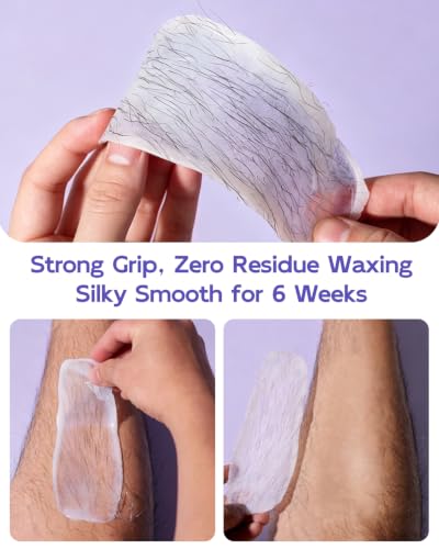 Waxfans Mini Purple Wax Kit & Facial Wax Beads for Sensitive Skin, Adjustable Temp, 400g