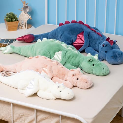 IFX24 10 lb Weighted Dragon Stuffed Animal – 35.4" Plush Toy, Blue