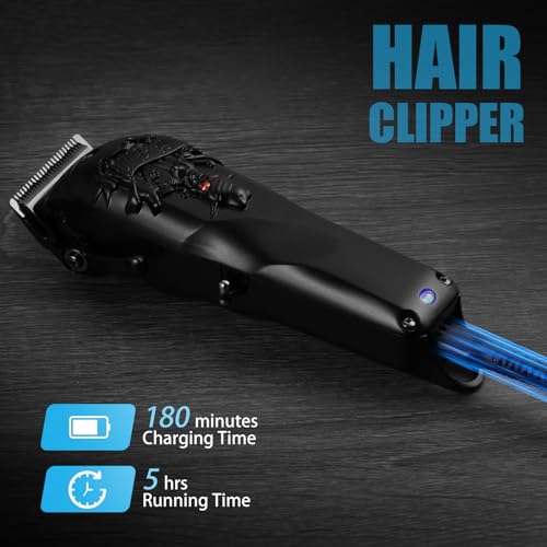 Hair Clippers for Men Professional, Cordless & Corded Barber Clippers for Hair Cutting, Rechargeable Mens Hair Clippers, Home Haircut &Grooming Set (Black)