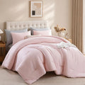 King Fluffy Pink Comforter Set - 3 Piece Cloud-Like Bedding for All Seasons