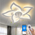 Yfrest 24-Inch White Ceiling Fan with Lights Remote Control, 6 Speeds & 3 Light Colors