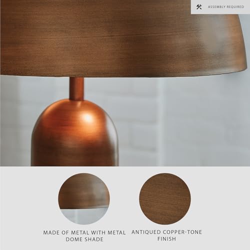 Industrial Metal Dome Table Lamp - Modern Accent Lighting