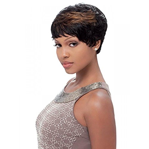Human Hair Bump Wig Easy 27 Jet Black - Full Cap Straight Wig
