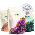Latika Geode Bath Salts Set - 4 Ounce Pack of 3 with Essential Oils, Stress & Muscle Relief