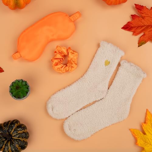 Orange Fall Gift Basket for Women with Blanket & Spa Essentials - Green Blanket Variation